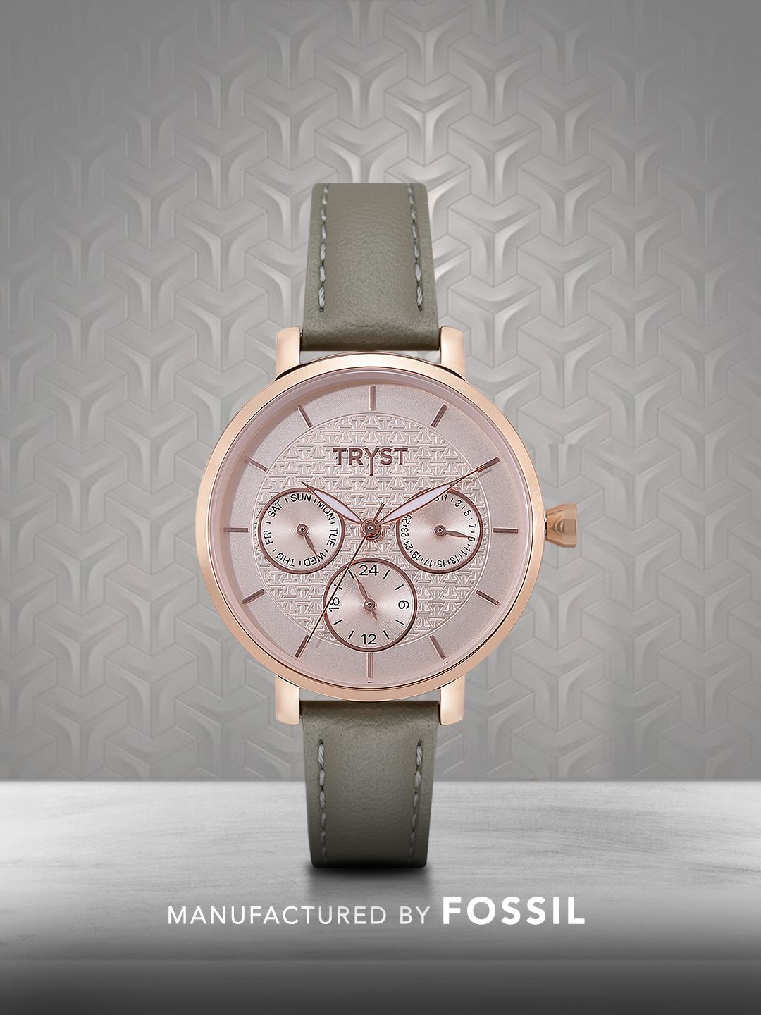 TRYST Manufactured & Serviced by Fossil Women Rose Gold Watch Price in India