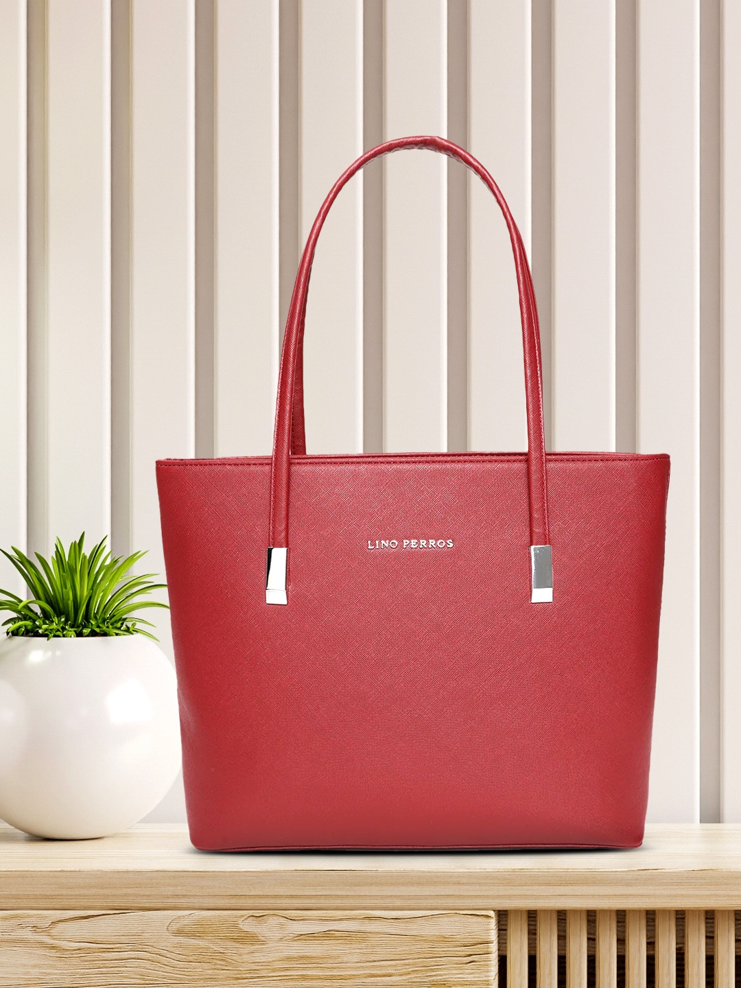 Lino Perros Red Solid Shoulder Bag Price in India