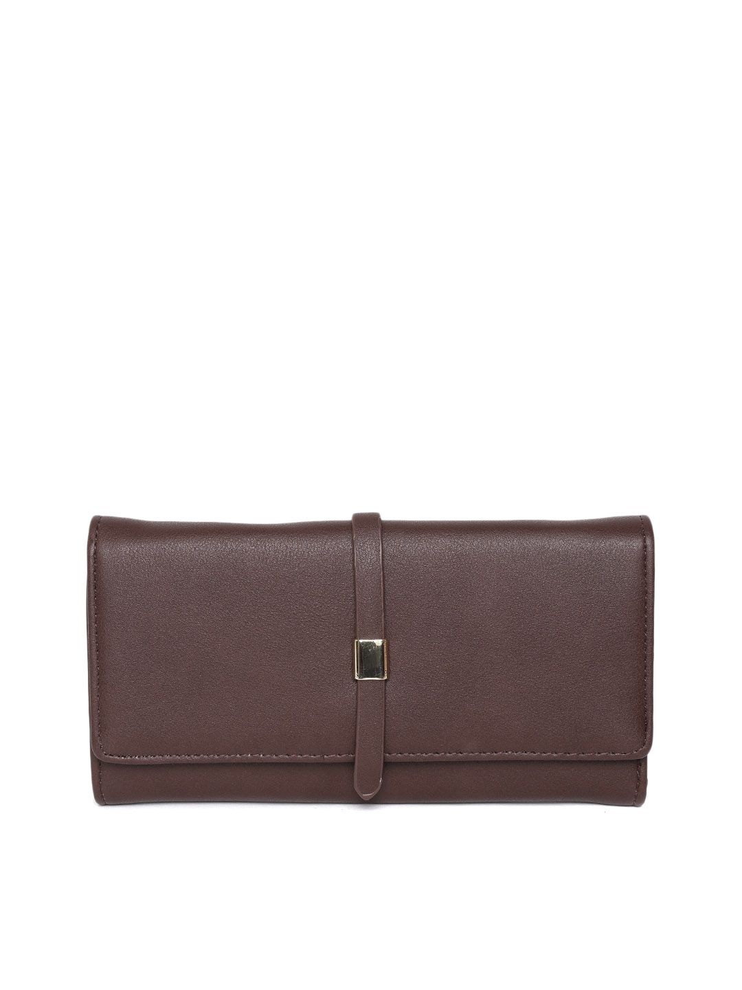 Lino Perros Women Coffee Brown Solid Three Fold Wallet Price in India