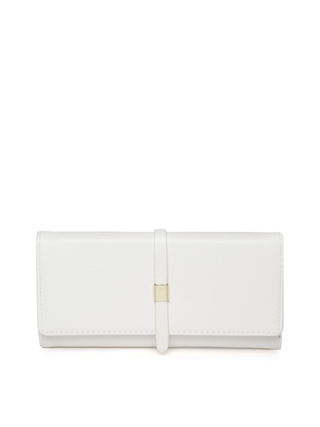 Lino Perros Women White Solid Three Fold Wallet Price in India