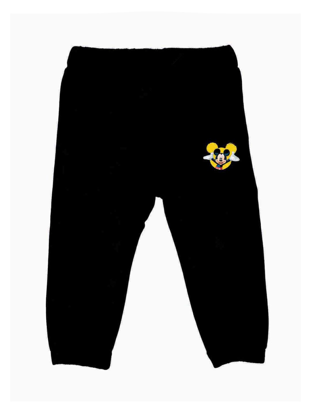 Disney by Wear Your Mind Kids Black  Mickey & Friends Solid Joggers
