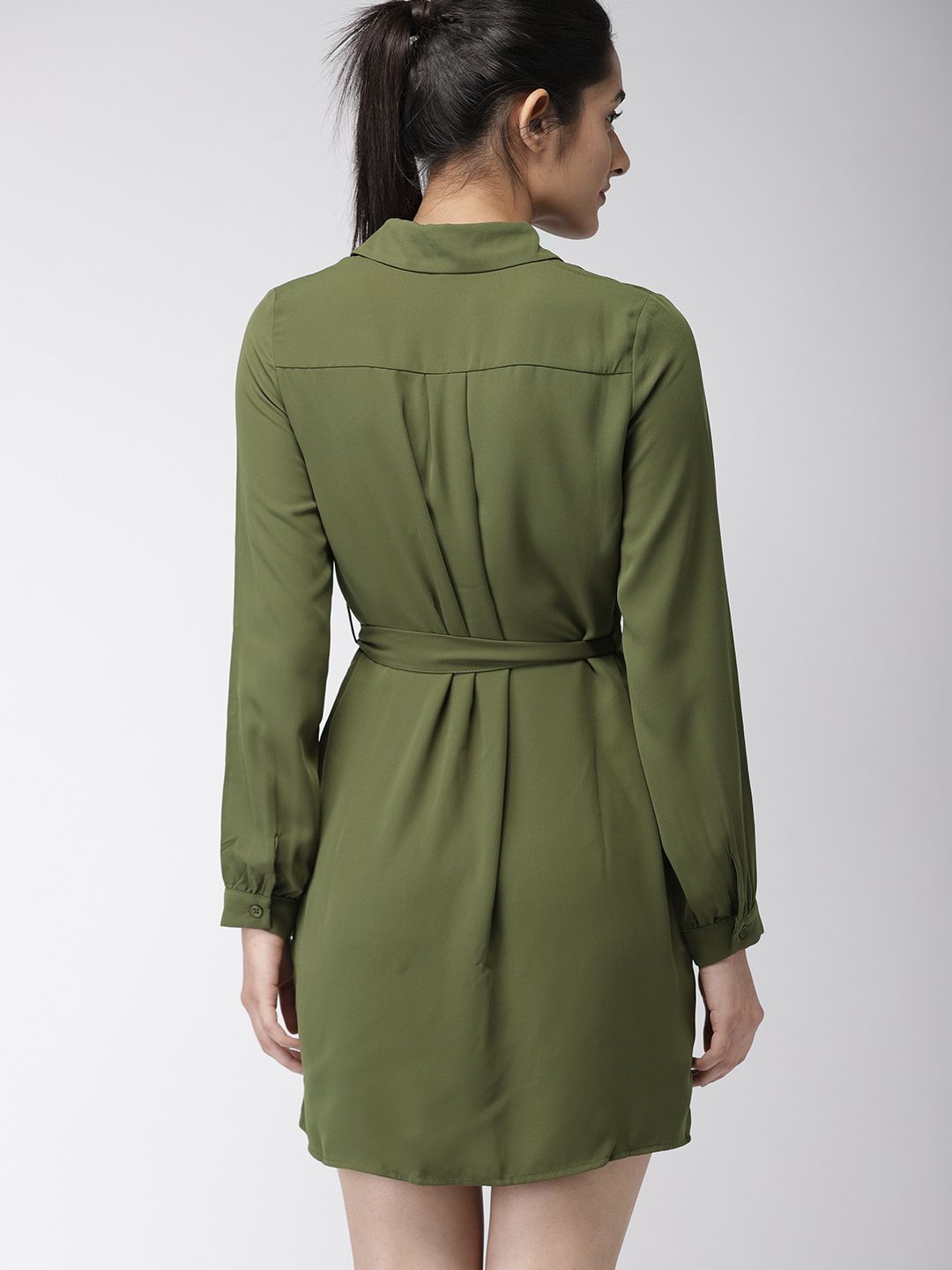 forever 21 green t shirt dress Forever 21 long sleeve forest green ribbed t shirt dress with lace up front