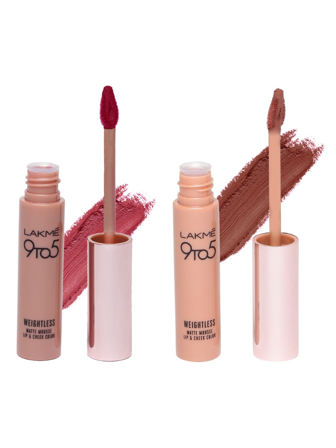 Lakme Plum Feather & Coffee Lite 9to5 Weightless Matte Mousse Lip & Cheek Colors Price in India