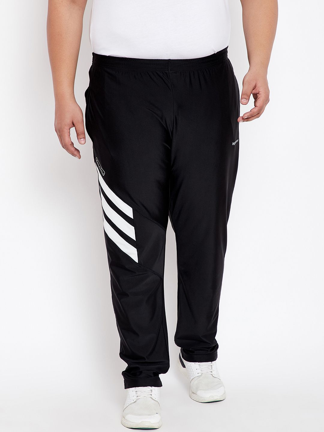 bigbanana Plus Size Men Black Track Pants