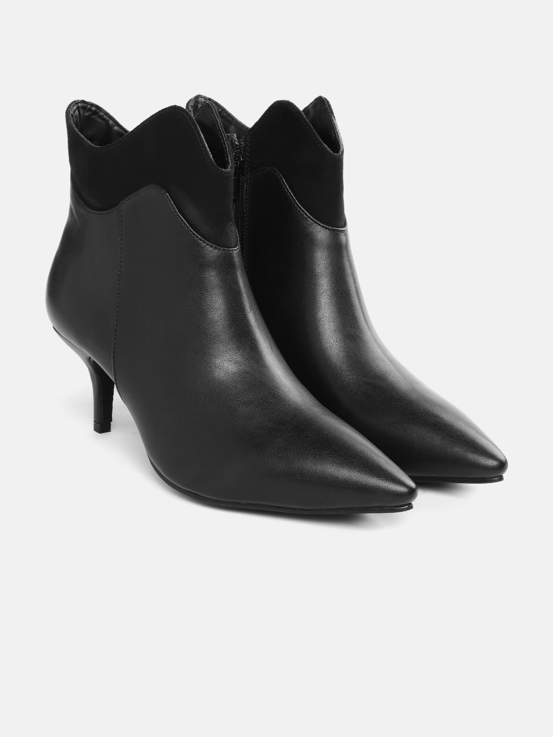 CORSICA Black Mid-Top Heeled Boots Price in India