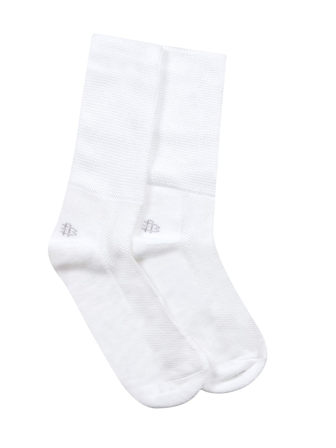 Bonjour Men White Patterned Calf Length Socks