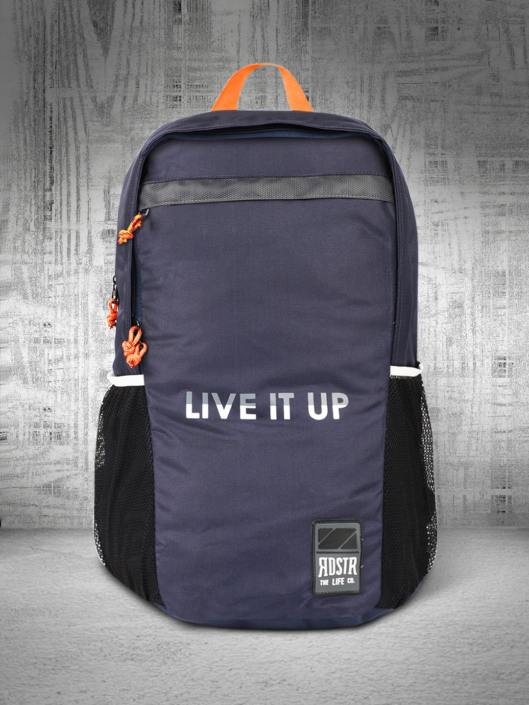 Roadster Unisex Navy Blue Typography Backpack Price in India