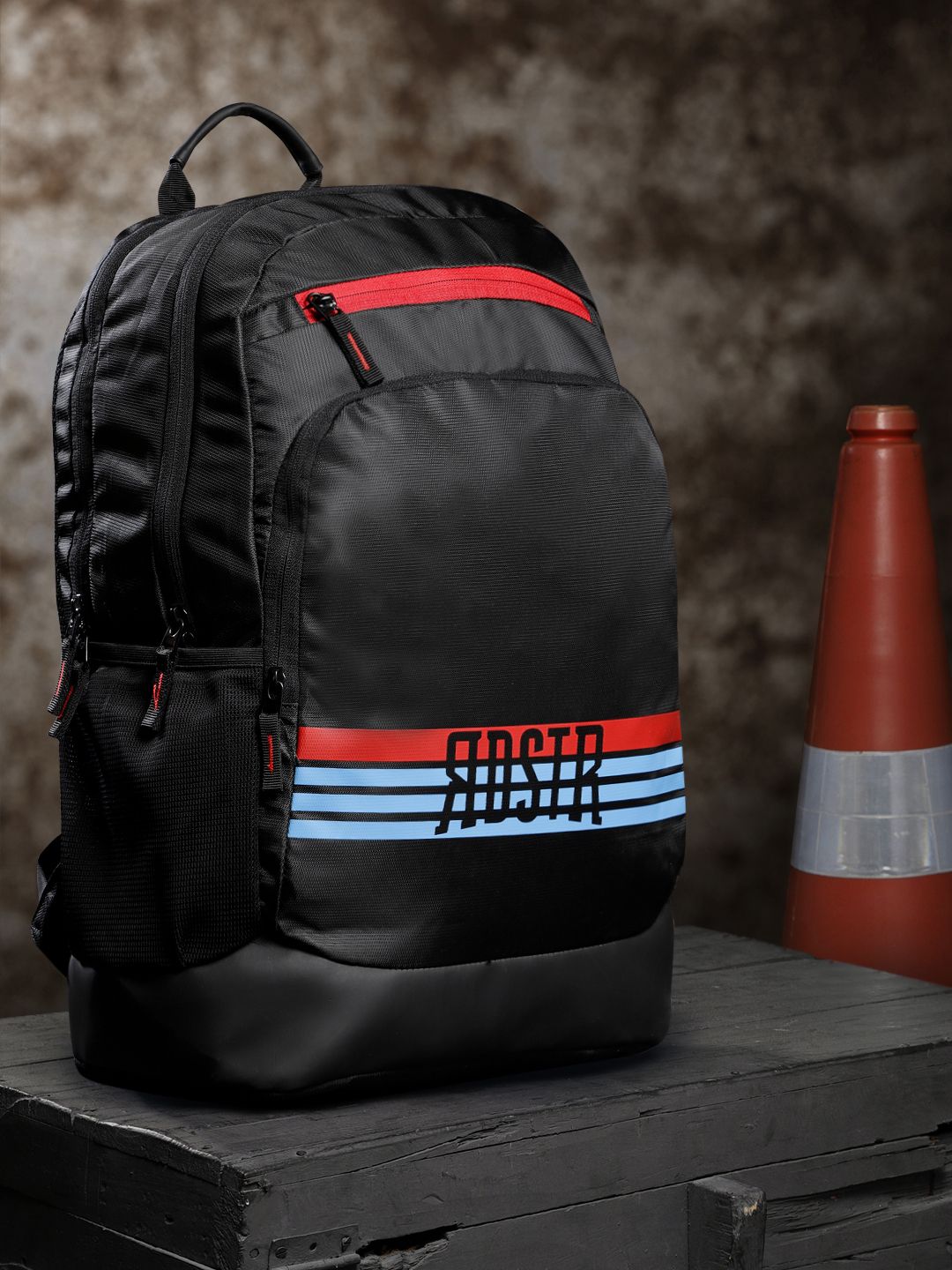 Roadster Unisex Black Brand Logo Backpack Price in India