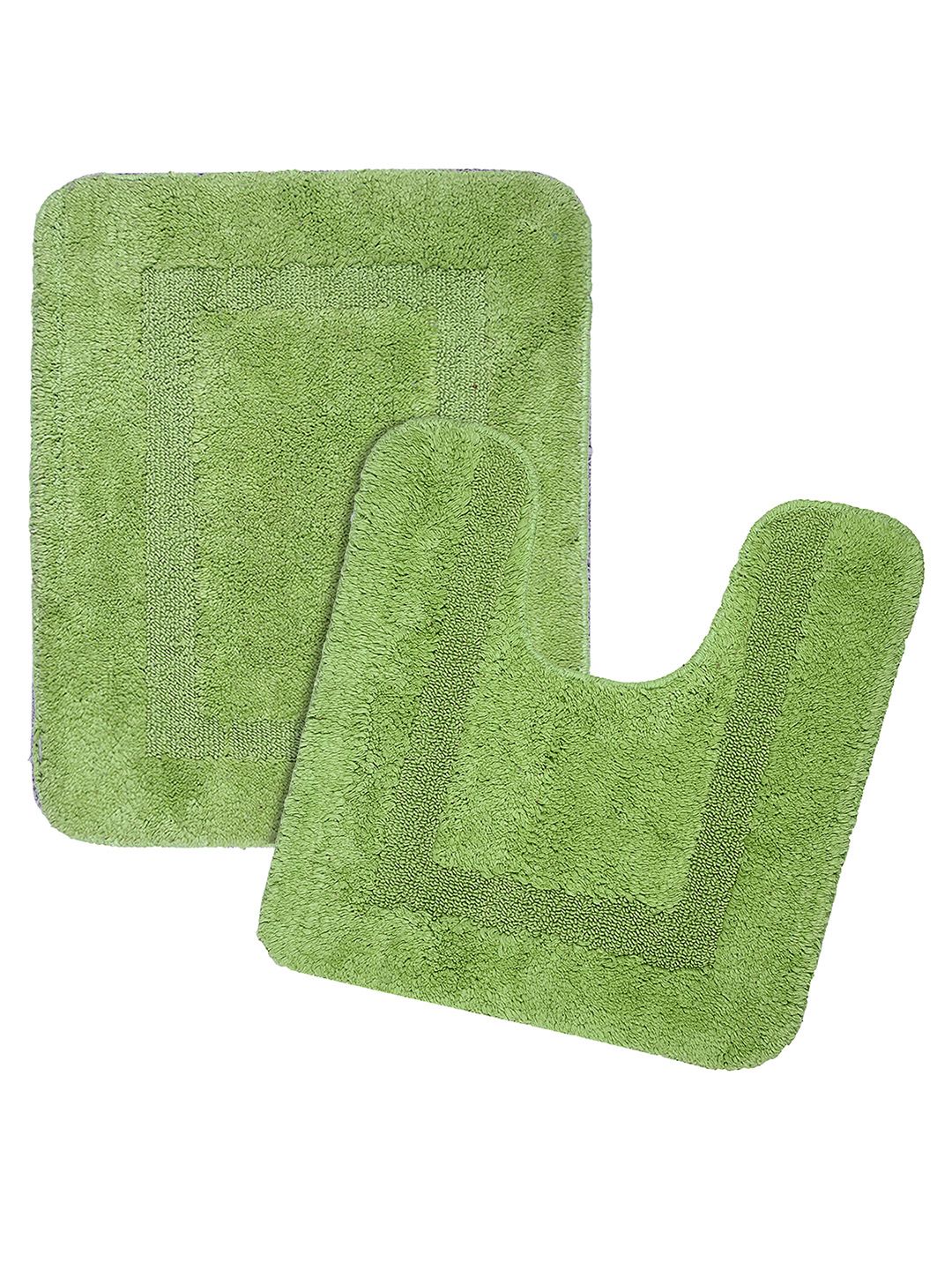 Saral Home Green Cotton Bath Rug & Contour