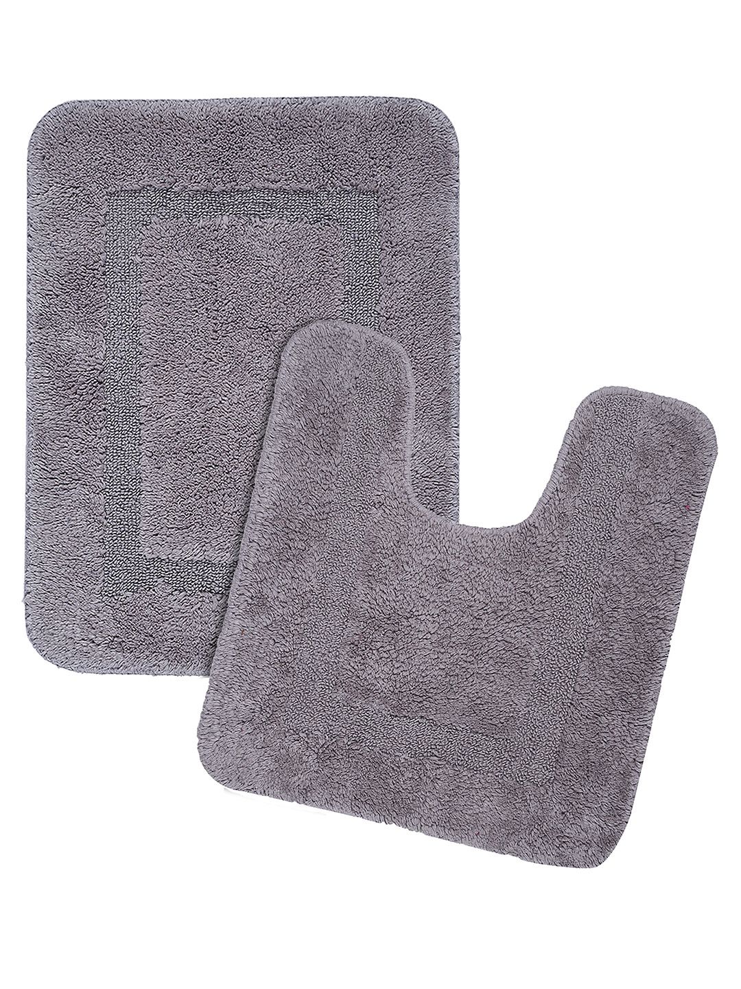 Saral Home Grey Cotton Bath Rug & Contour