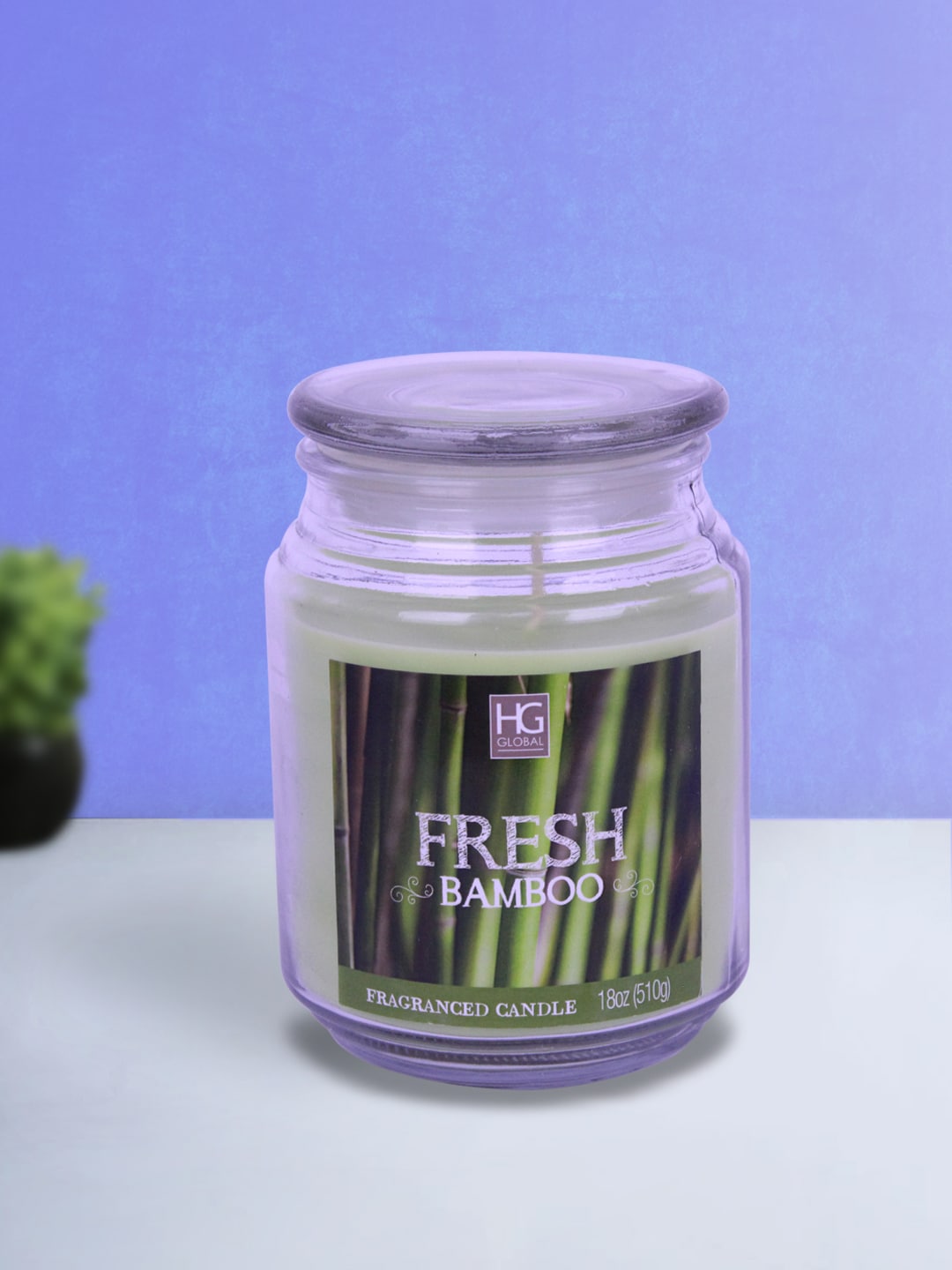 HOSLEY Green Fresh Bamboo Scented Wax Jar Candle Price in India