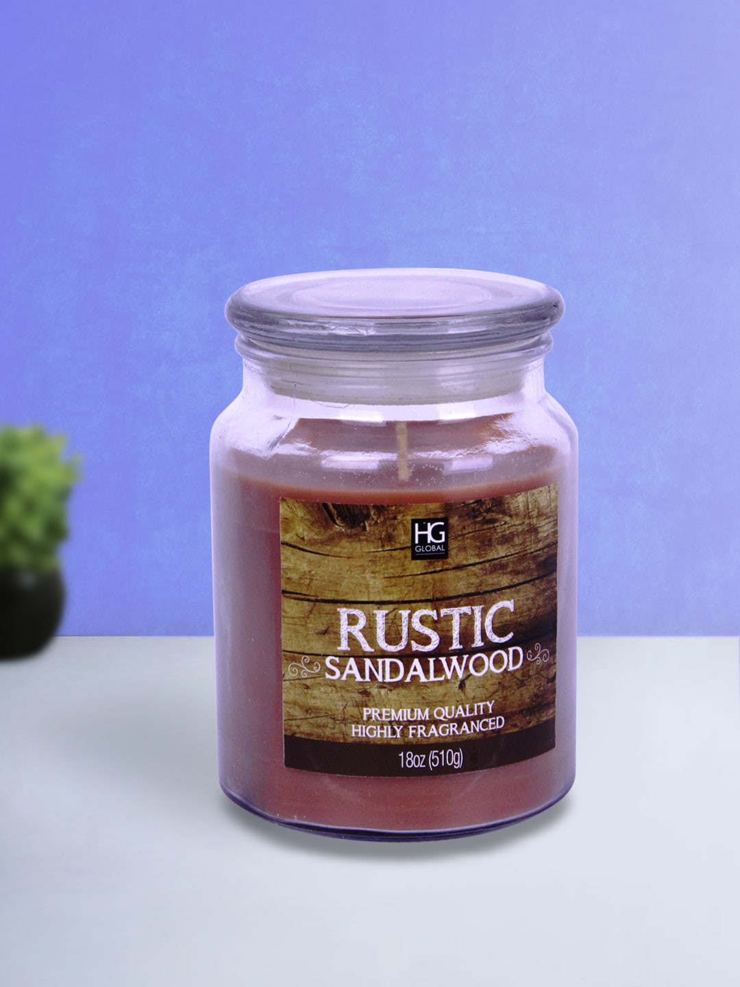 HOSLEY Brown Rustic Sandalwood Scented Wax Jar Candle Price in India