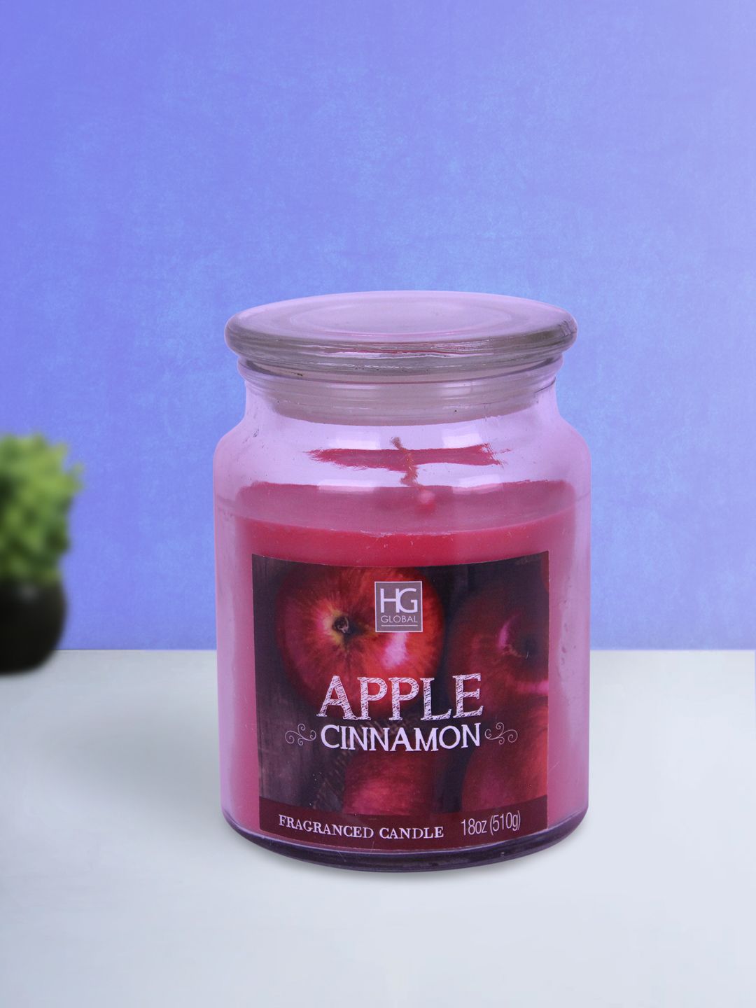 HOSLEY Red Apple Cinnamon Scented Wax Jar Candle Price in India