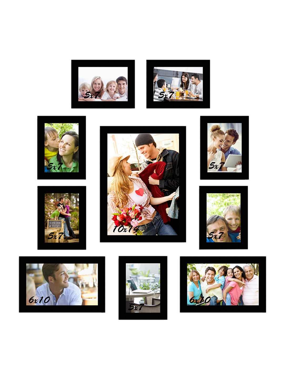 Art Street Set of 10  Black Wall Photo Frames Price in India