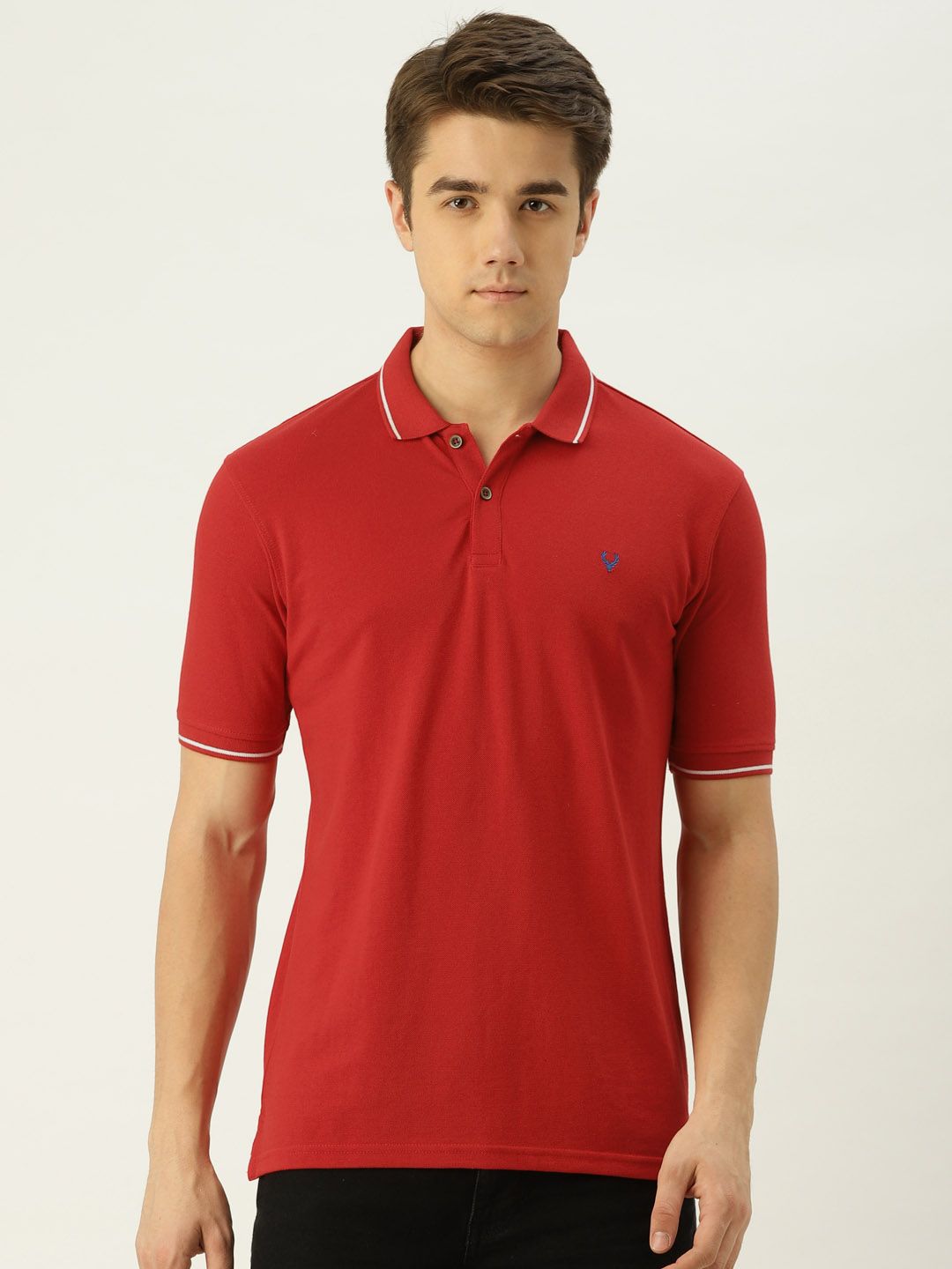 Allen Solly Men Red Polo Collar T-shirt