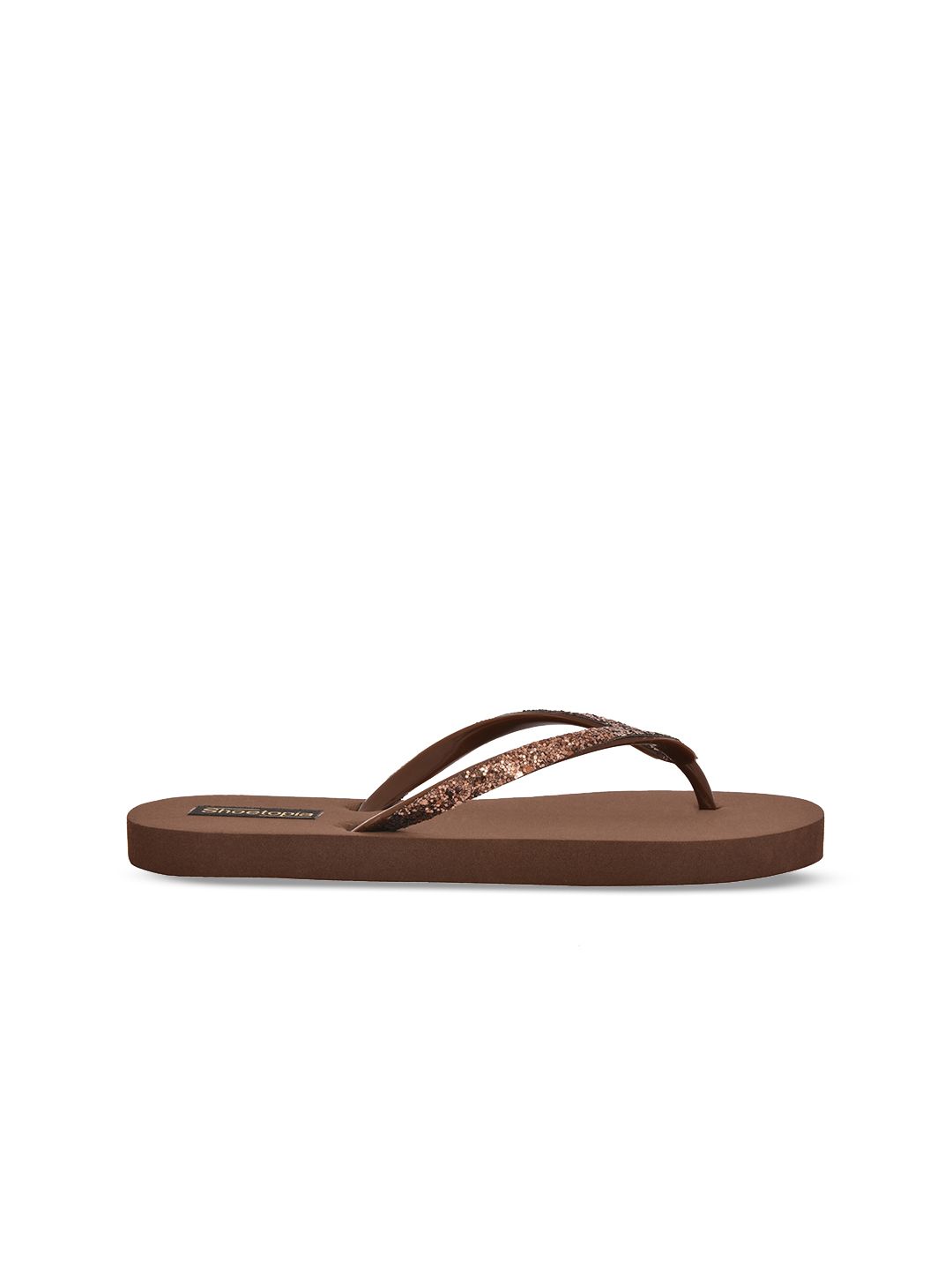 Shoetopia Women Brown Flip Flops Price in India