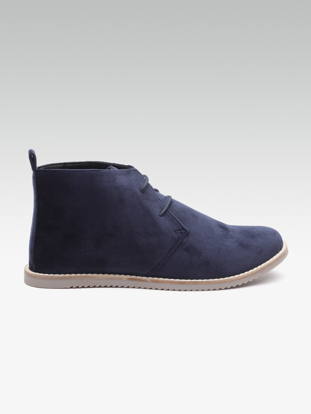 Carlton London Women Navy Blue Solid Mid-Top Flat Boots Price in India