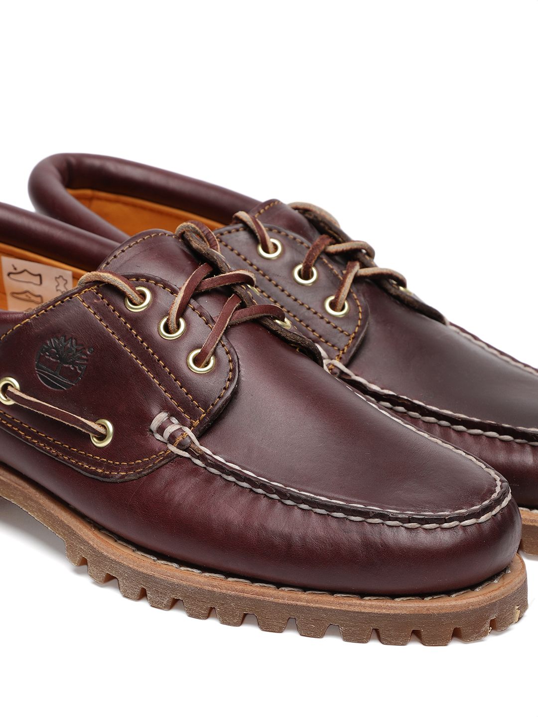 Buy Timberland Men Burgundy TRAD HS 3 EYE LUG Leather Boat Shoes