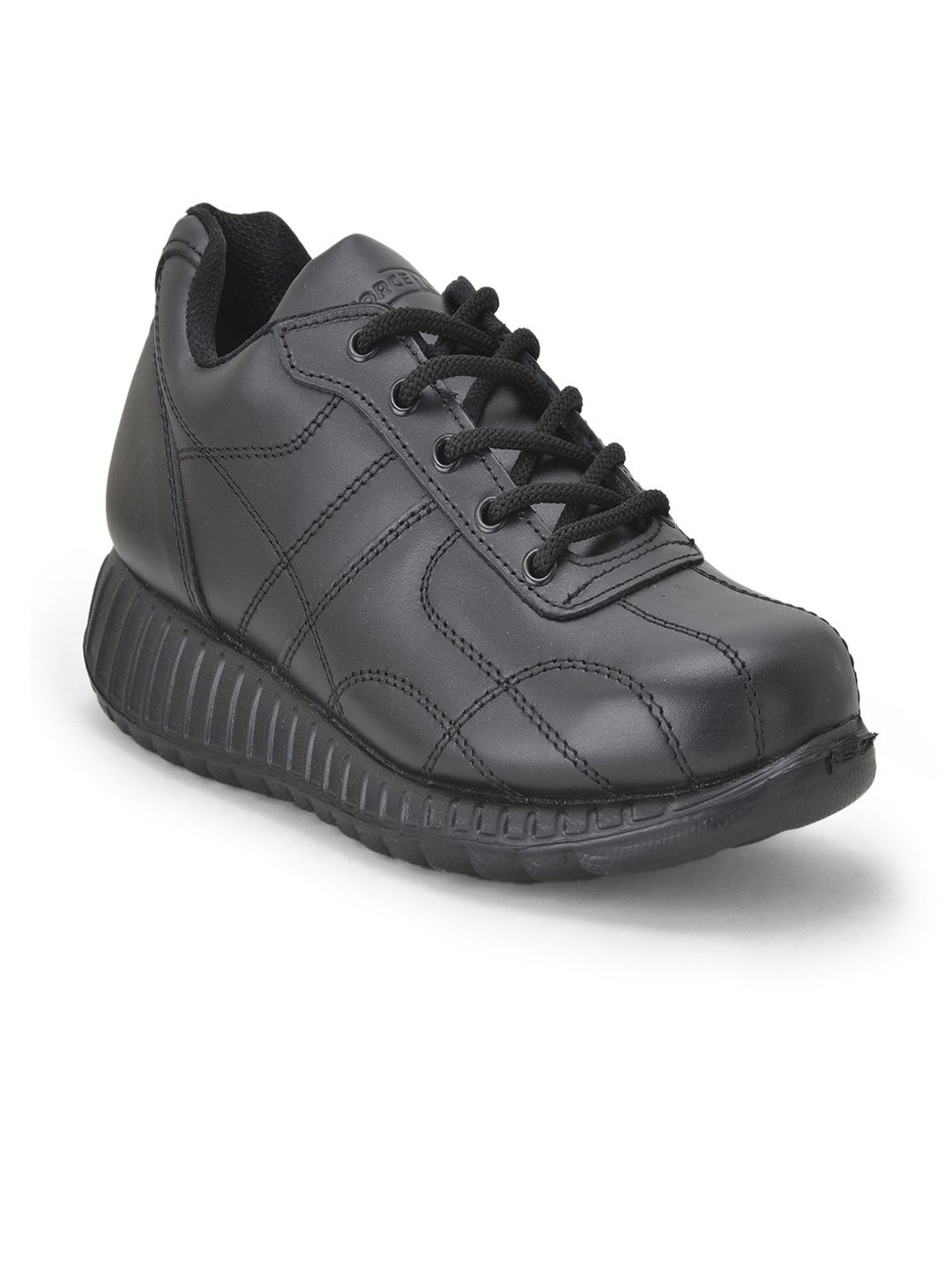 Force 10 Men Black Leather Running Shoes