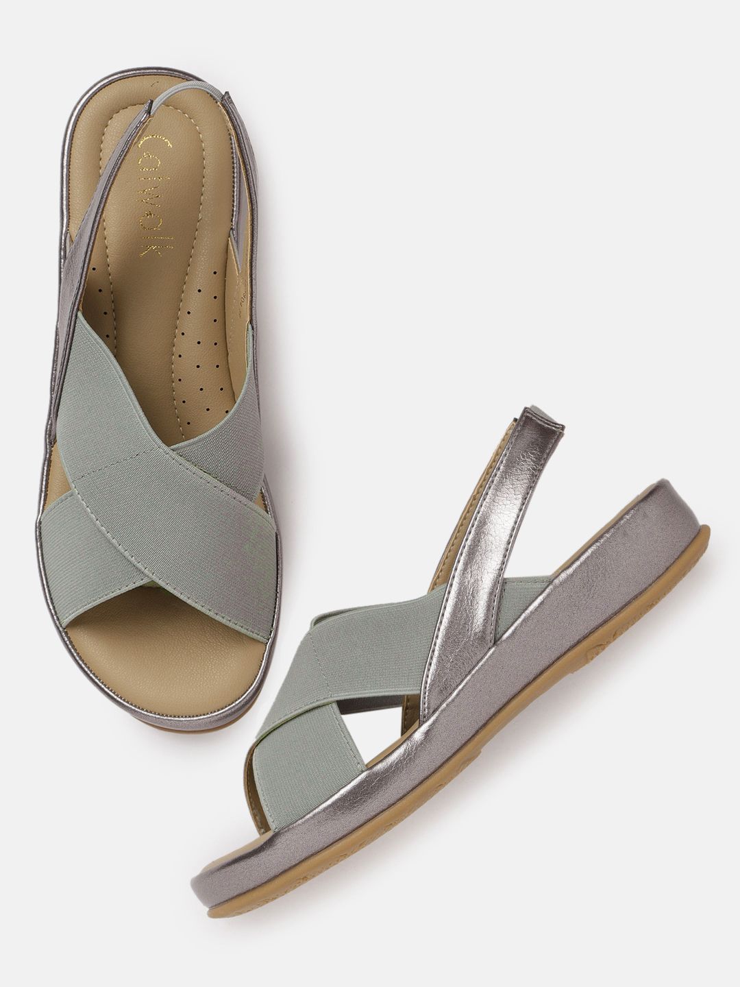 Catwalk Women Grey Solid Open Toe Flats