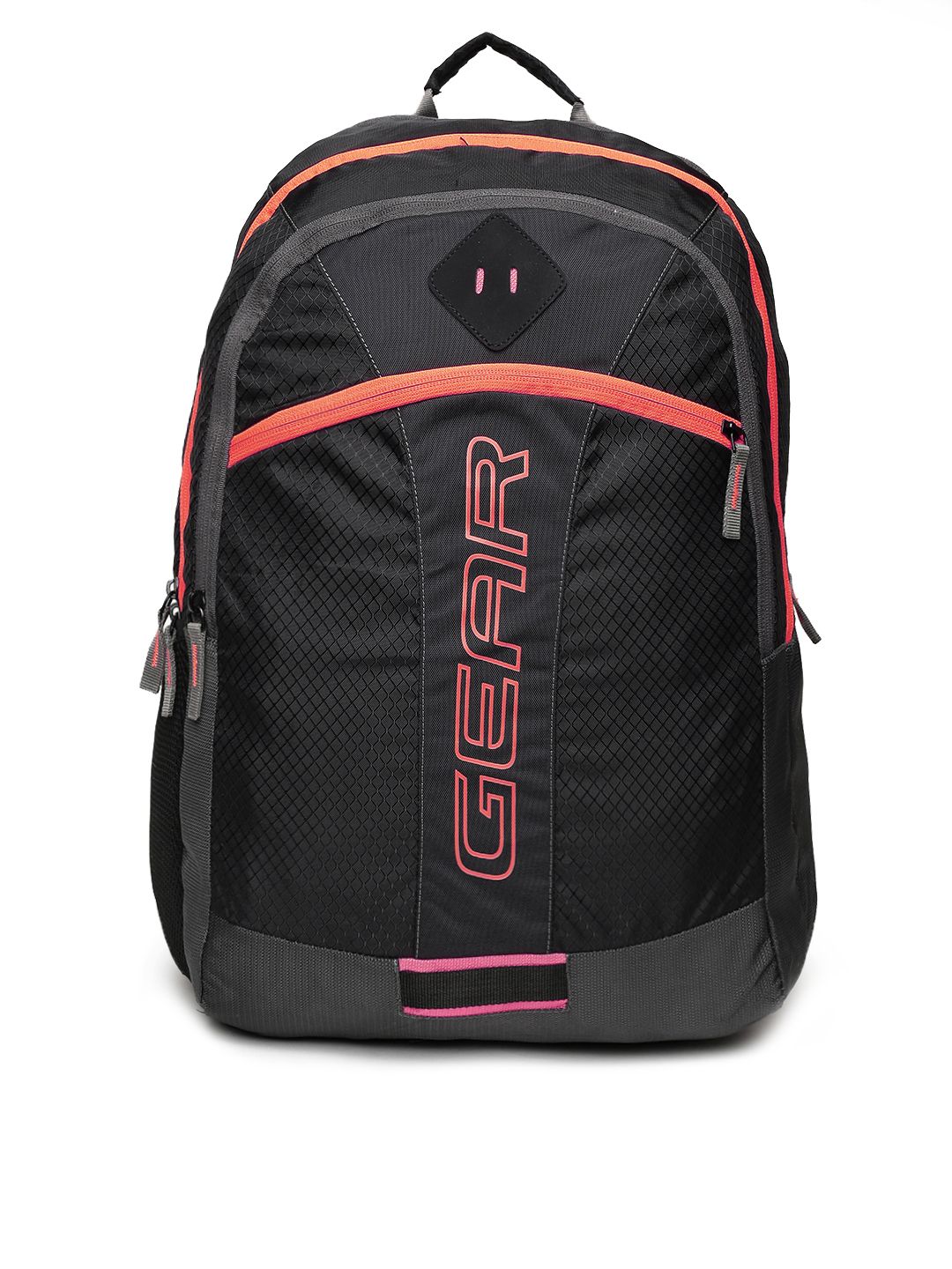 Gear Unisex Black Solid Backpack Price in India