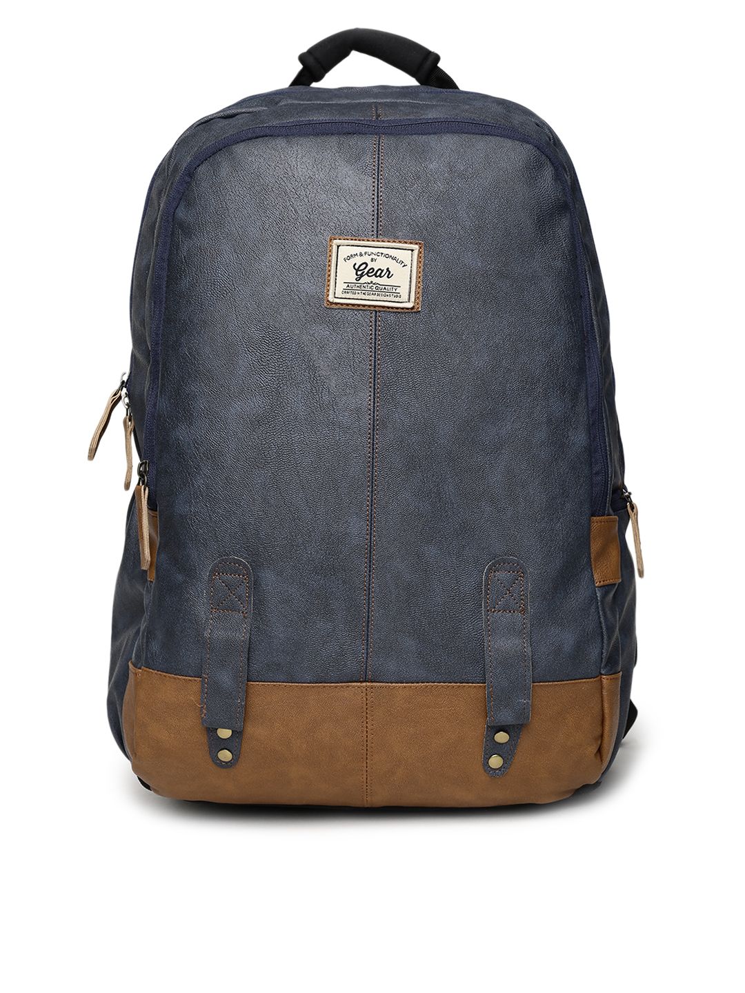 Gear Unisex Navy Blue Solid Backpack Price in India