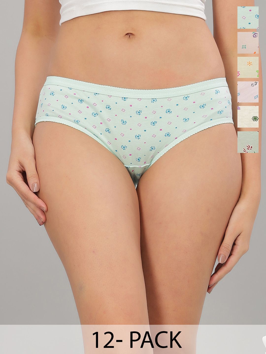 Dollar Missy Womens Pack of 12 Assorted Hipster Briefs 101L-OE-PO12