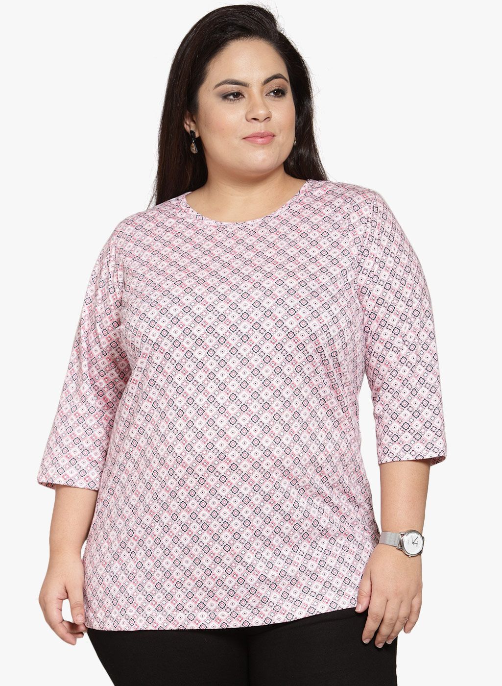 plusS Off White Printed Regular Top