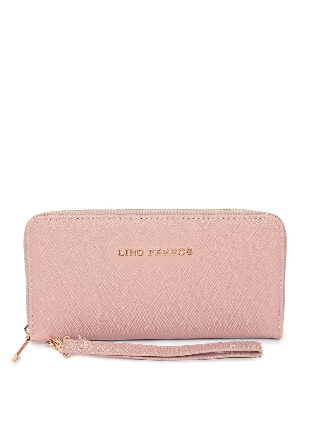 Lino Perros Women Pink Solid Zip Around Wallet Price in India