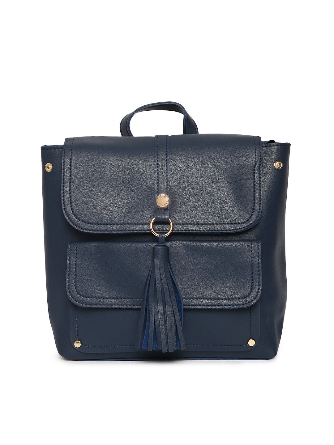 Lino Perros Women Navy Blue Solid Backpack Price in India