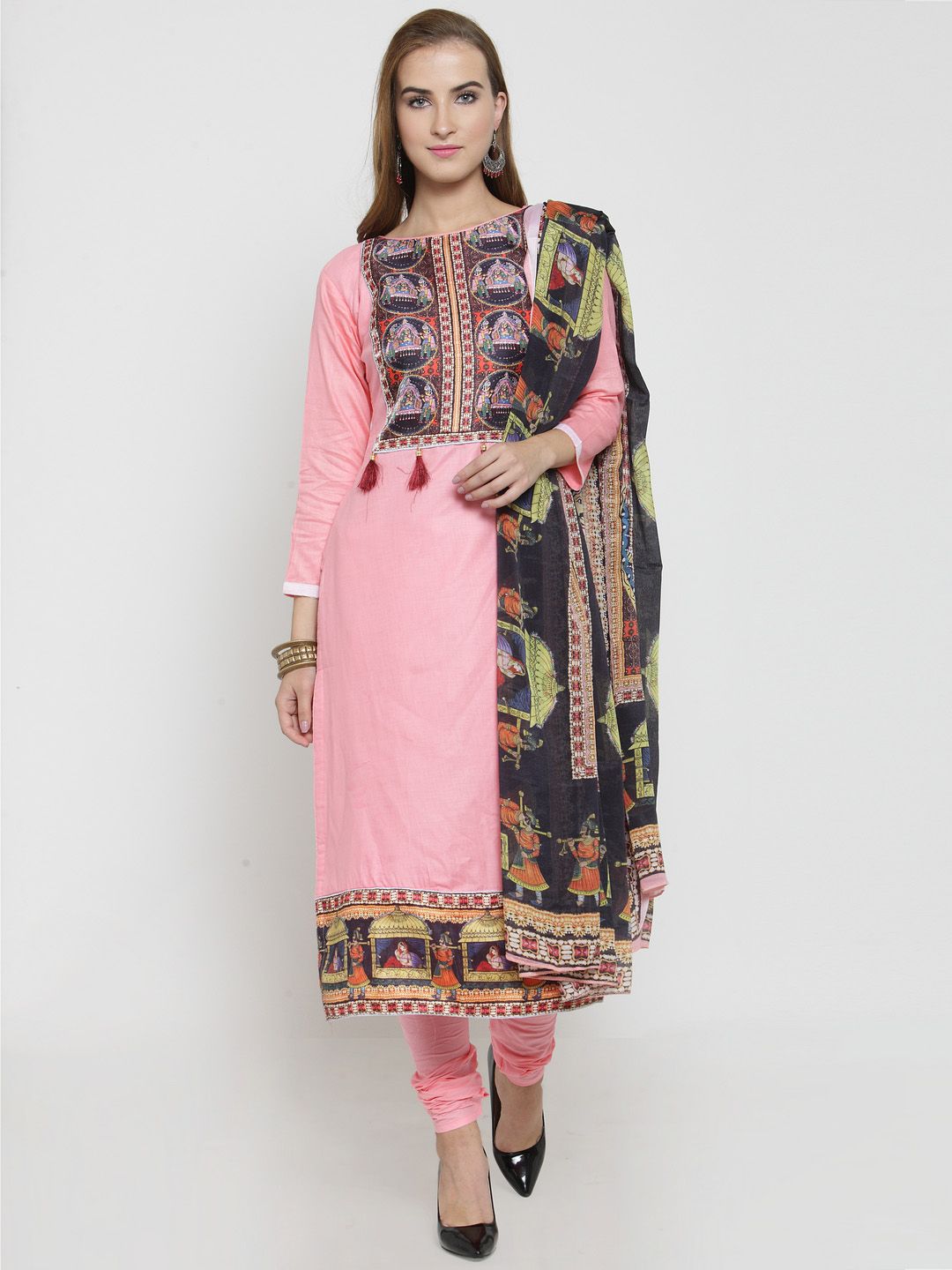 mf Multicoloured Pure Cotton Unstitched Dress Material Price in India