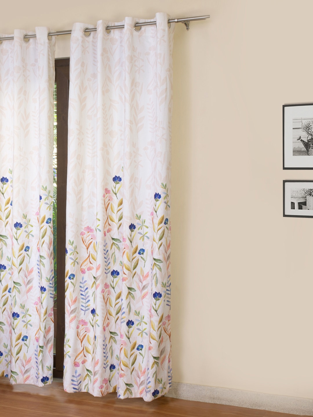 ROSARA HOME Multicoloured Printed Eyelet Door Curtain Price in India