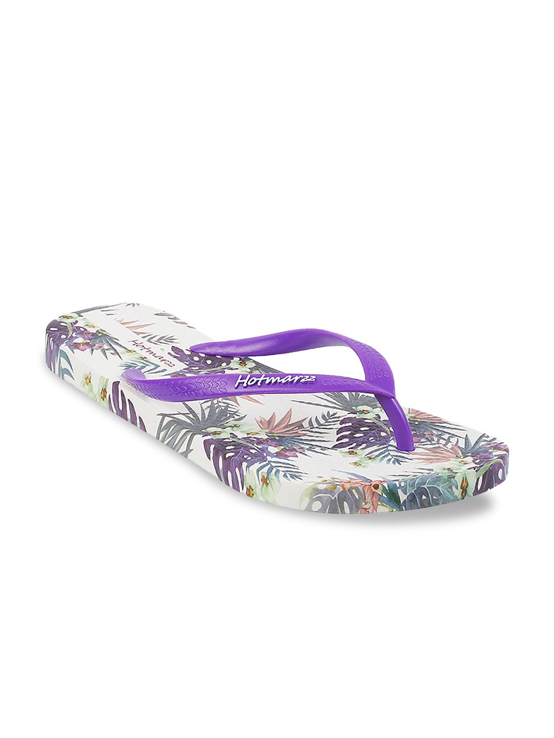 Hotmarzz Women Purple Printed Thong Flip-Flops Price in India