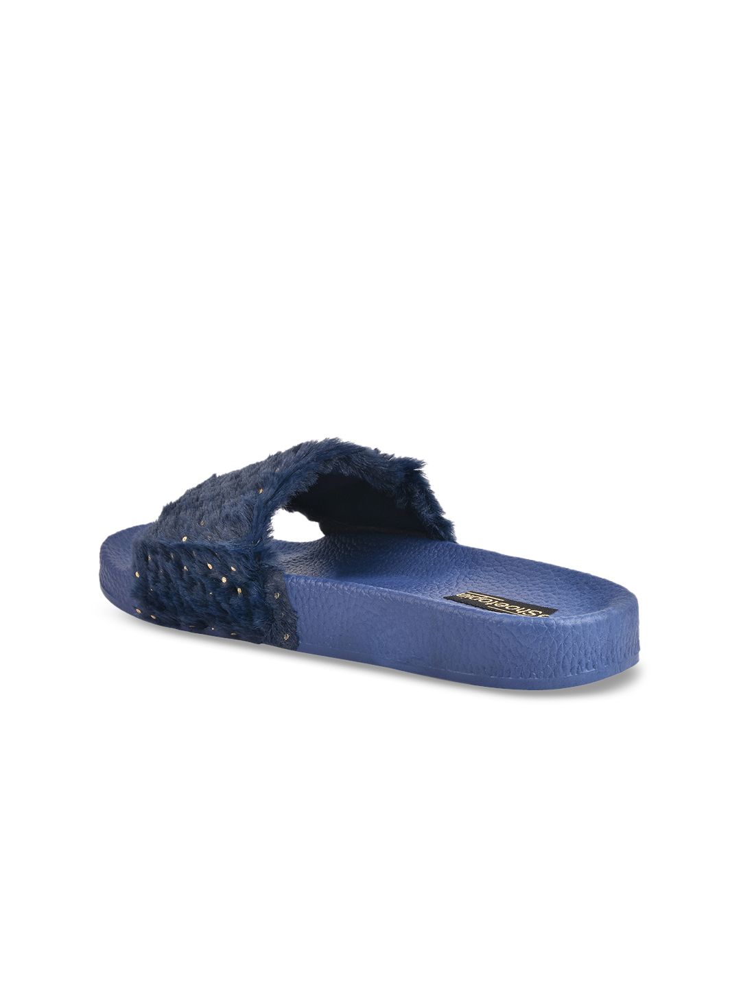 Shoetopia Women Blue Solid Sliders Price in India