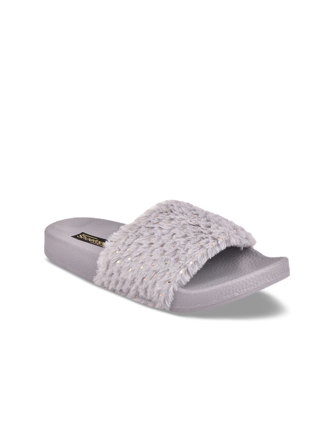 Shoetopia Women Grey Solid Sliders Price in India