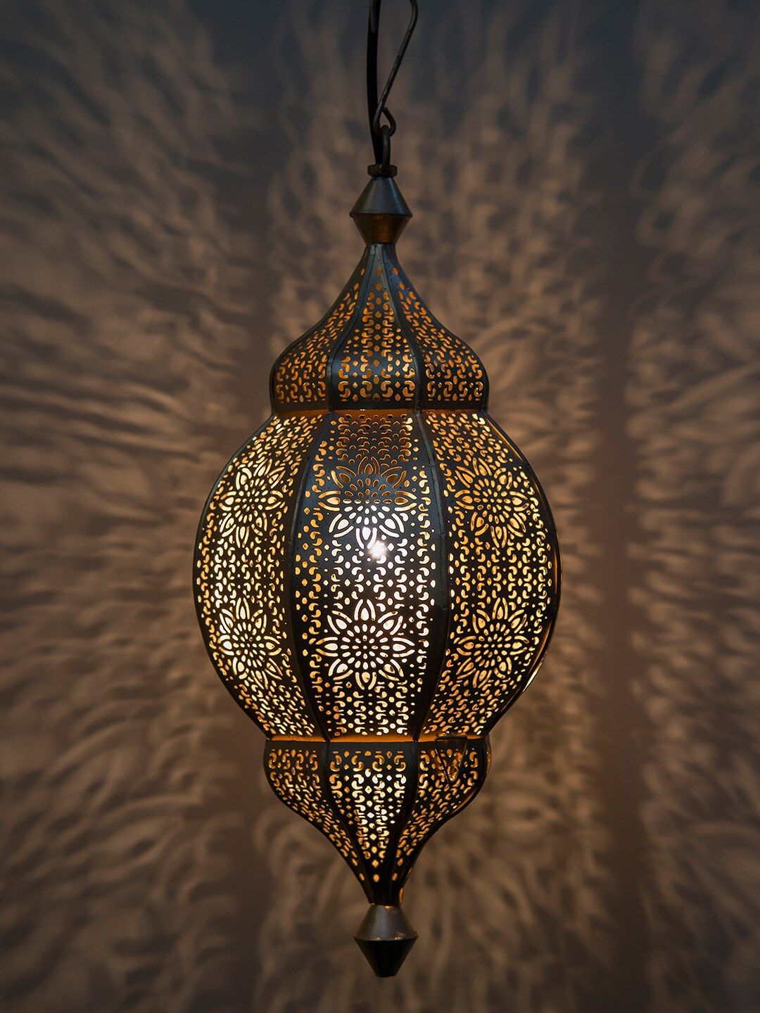 Homesake Gold-Toned Textured Hanging Lamp Price in India