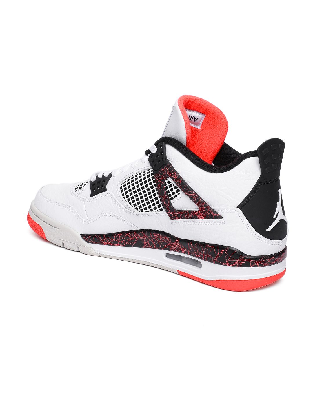 Buy Nike Men White AIR JORDAN 4 RETRO Leather Basketball Shoes
