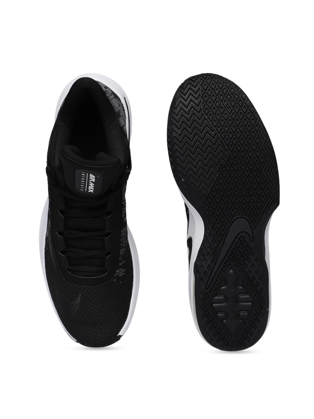 air max infuriate 2 mid black basketball shoes