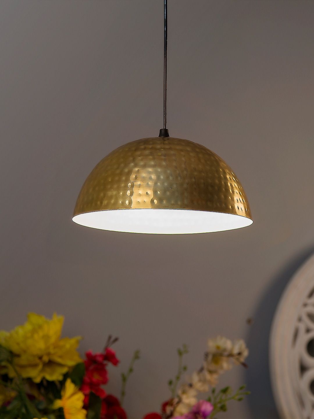 Homesake Gold-Toned Solid Hanging Light Price in India