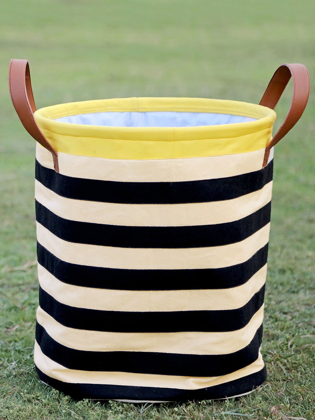 My Gift Booth Black and White Striped Laundry Bag Price in India