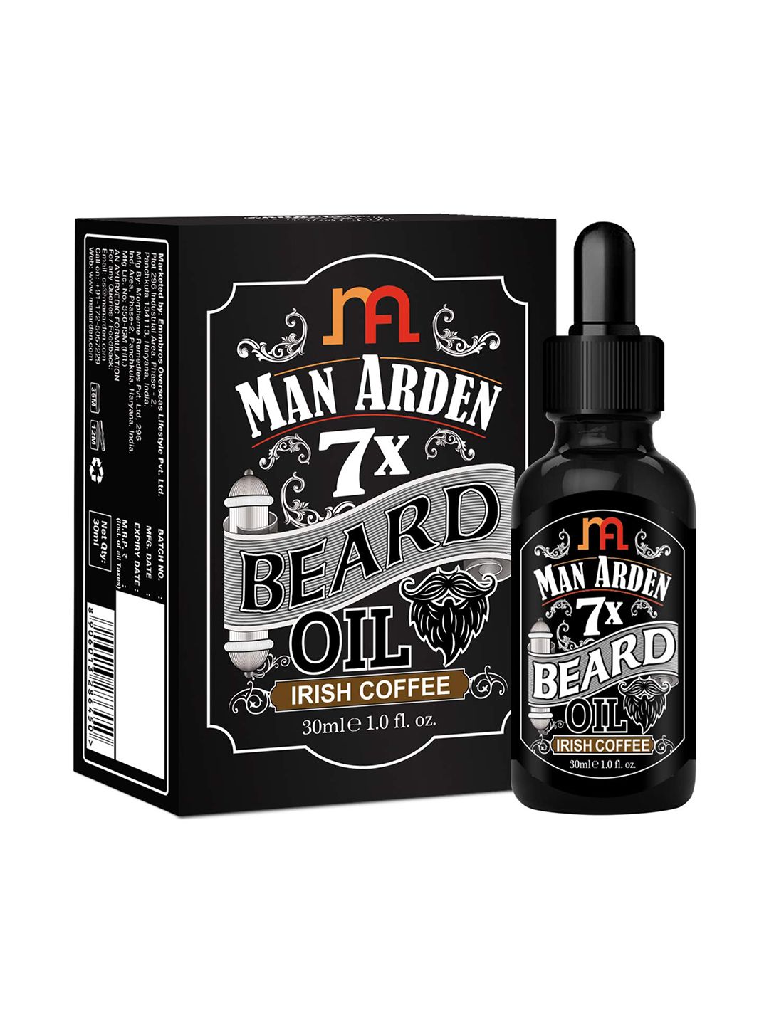 Man Arden Men Nude 7X Beard Oil 30ml (Irish Coffee)