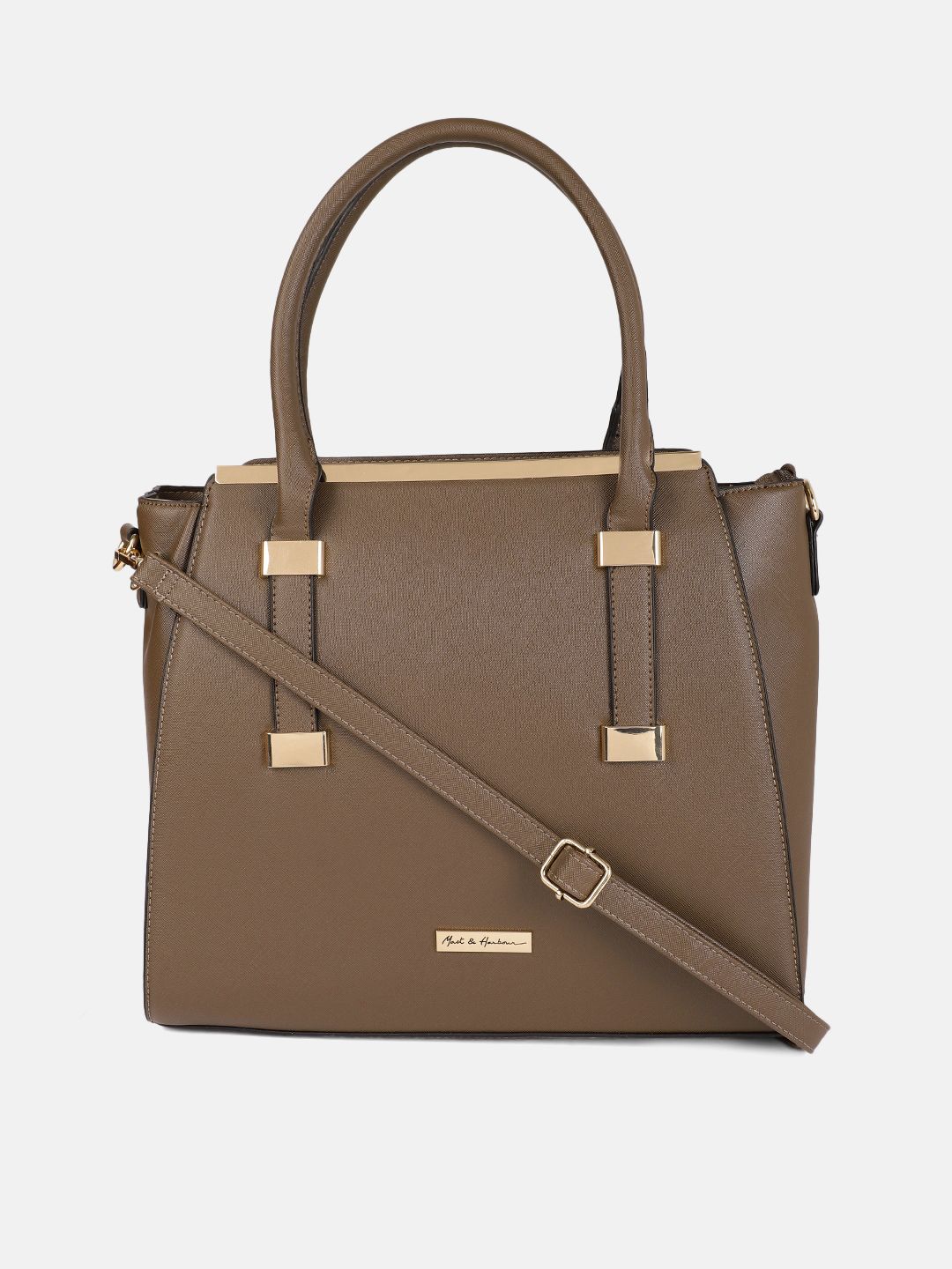 Mast & Harbour Taupe Solid Shoulder Bag Price in India