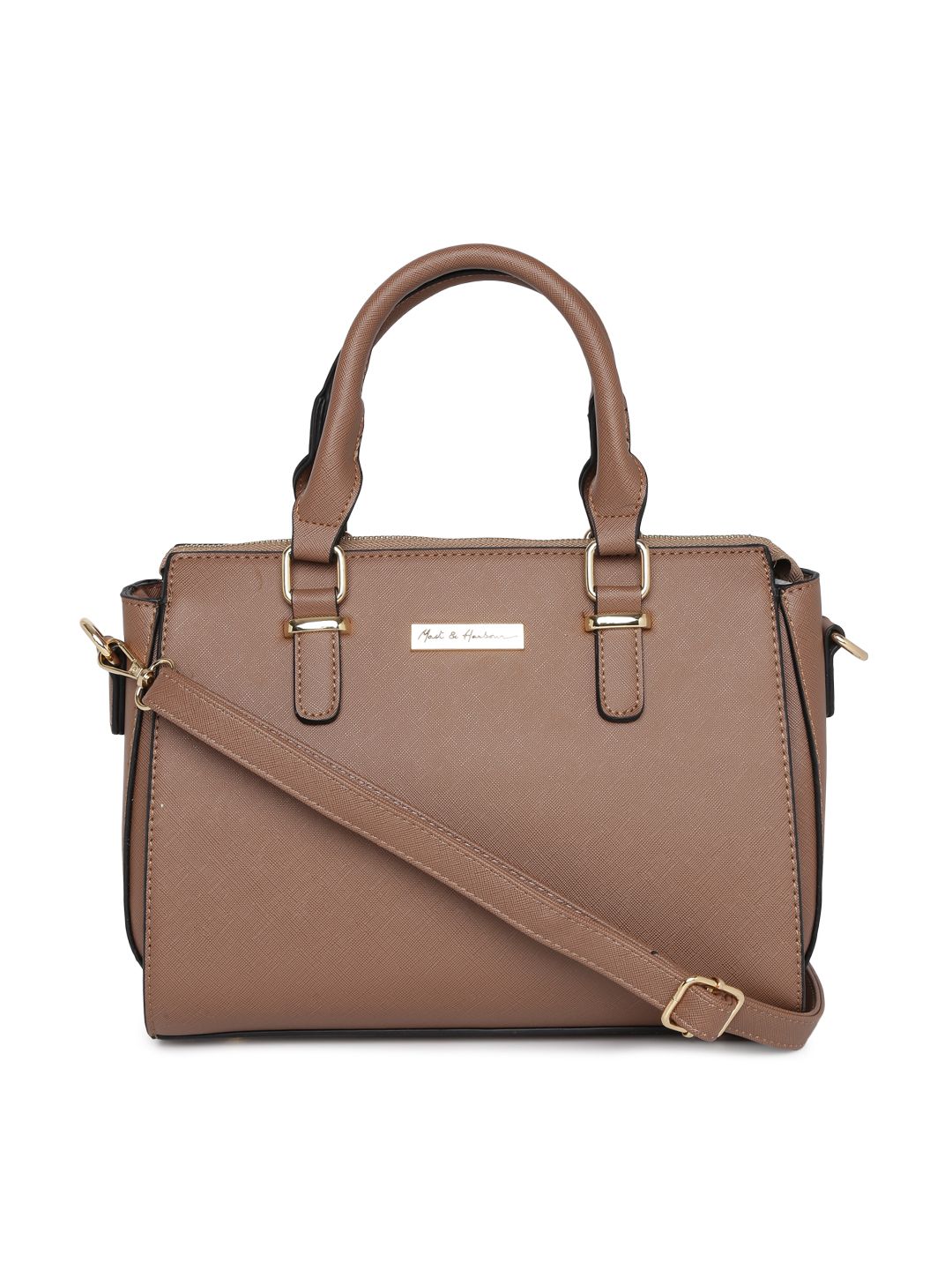 Mast & Harbour Beige Solid Handheld Bag