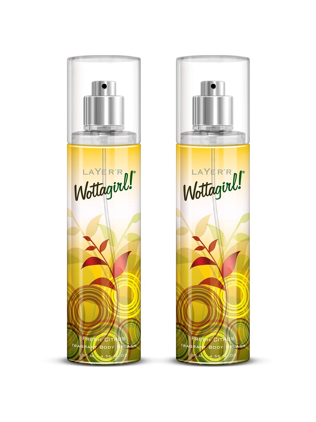 Layerr Wottagirl Women Set of 2 Fresh Citrus Fragrant Body Splash - 135 ml each Price in India