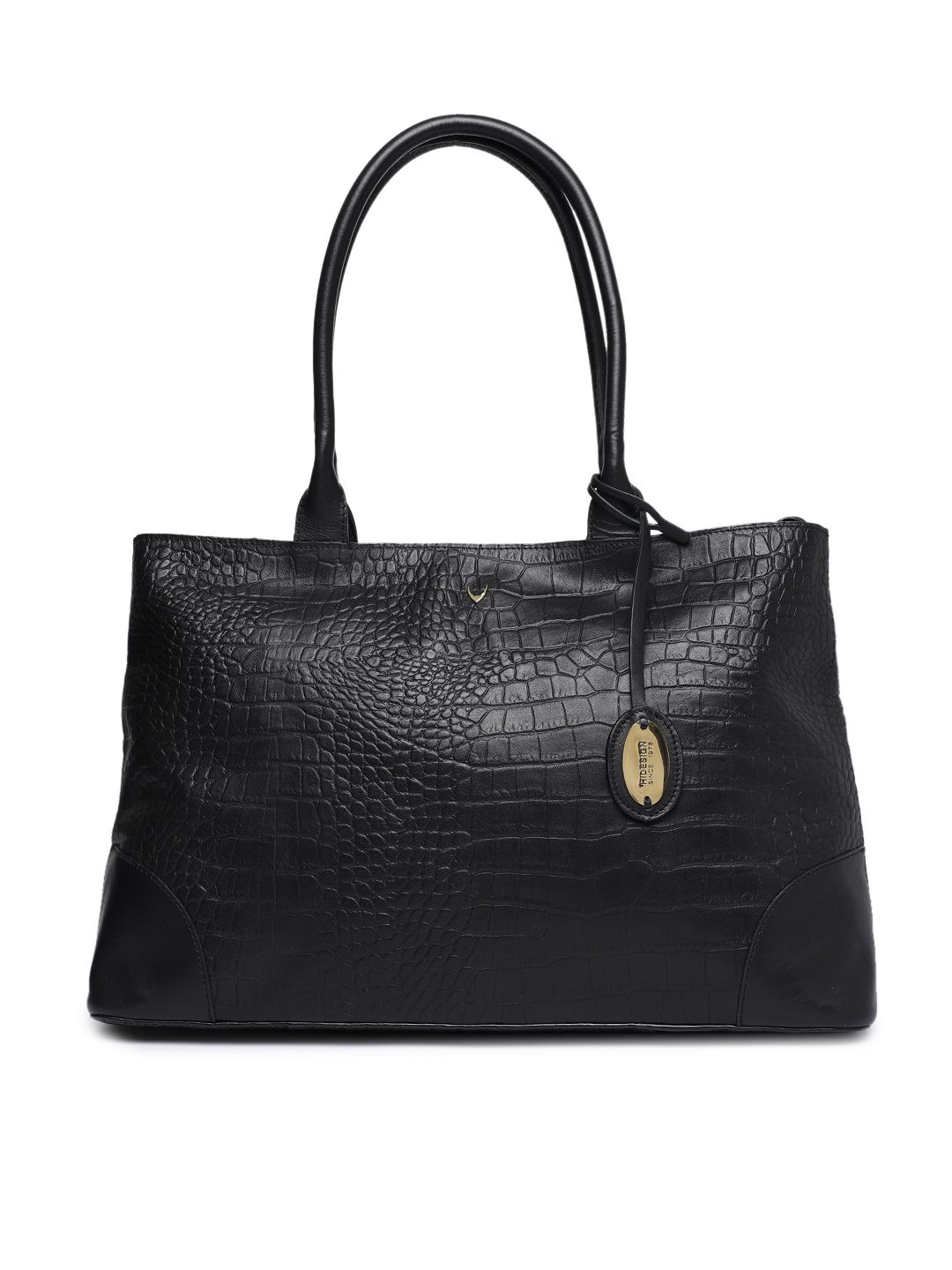 Hidesign Black Textured Shoulder Bag