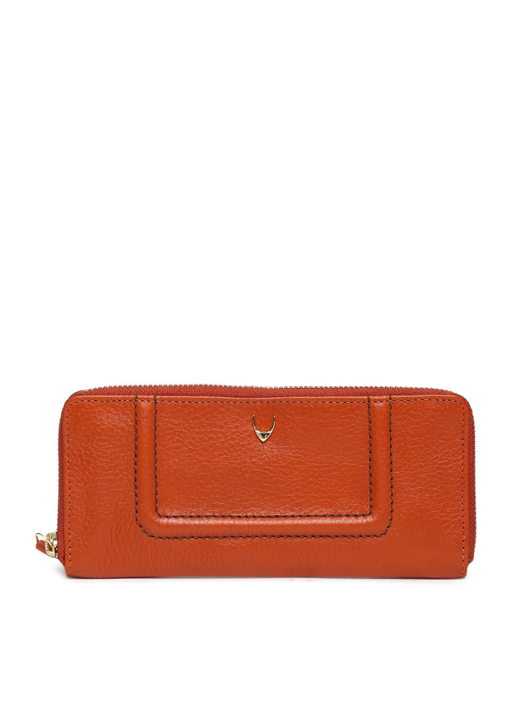 Hidesign Women Orange Leather Solid Zip Around Wallet Price in India