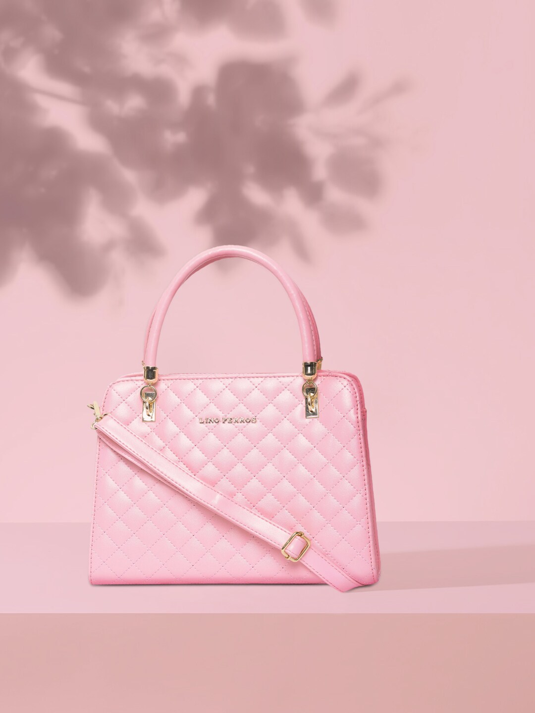Lino Perros Pink Quilted Handheld Bag Price in India