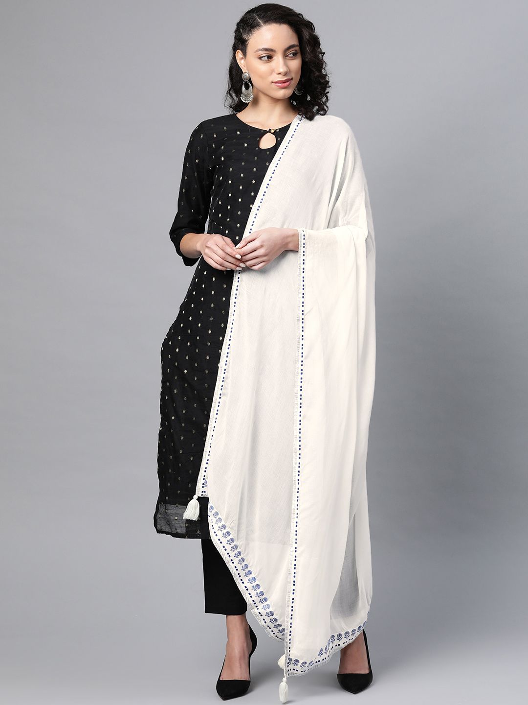 W White Solid Dupatta Price in India