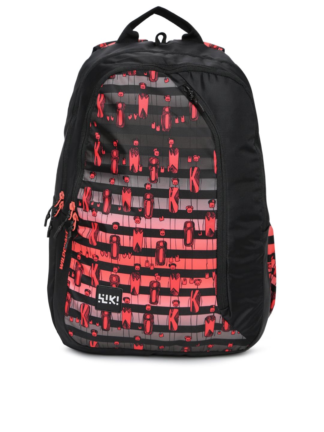 Wildcraft Unisex Black & Red Graphic Printed Backpack Price in India