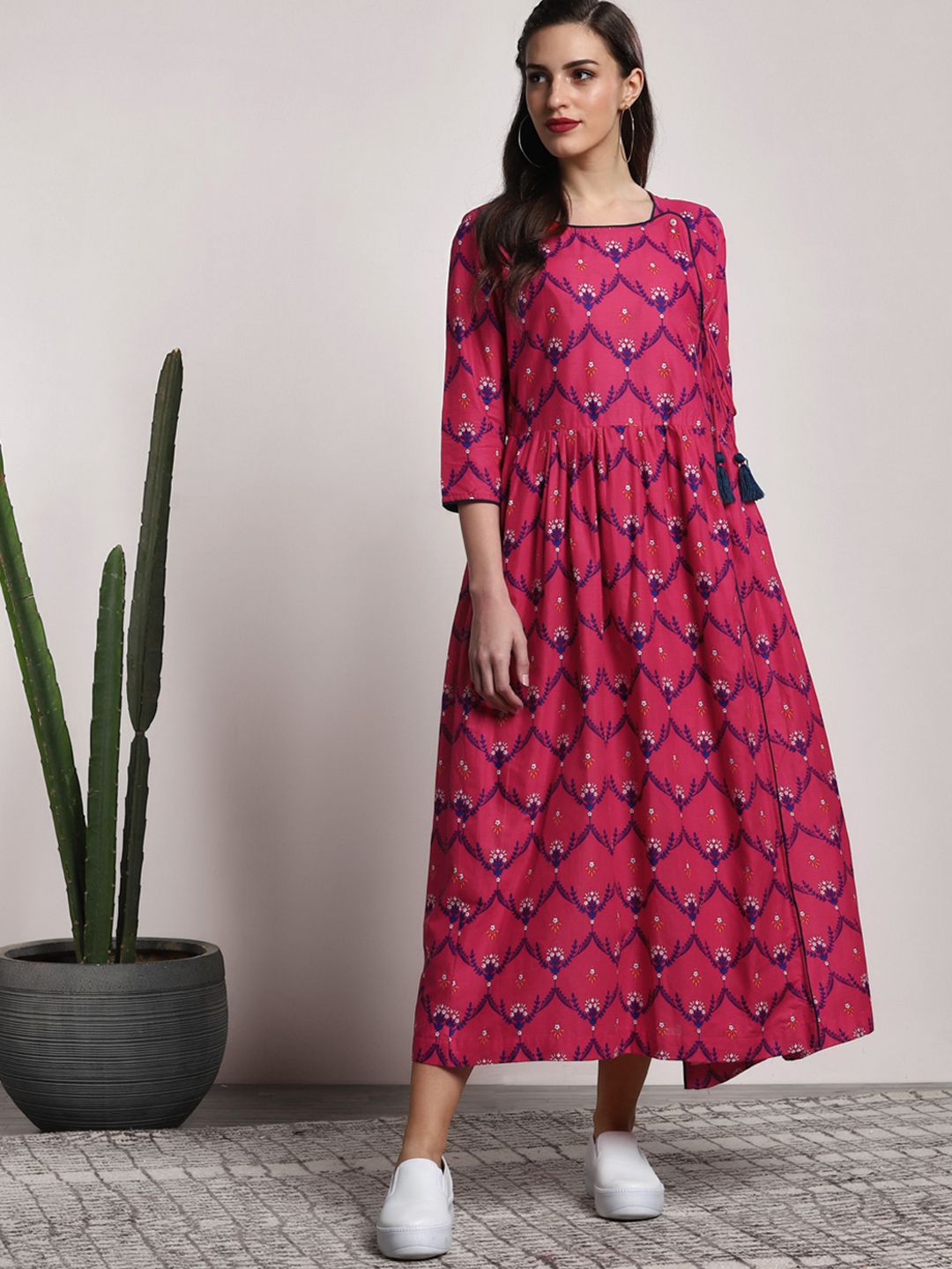 Sangria Women Printed Fit and Flare Dress Price in India
